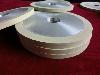 Vitrified wheel for bruting natural diamond