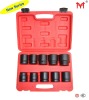 10 PC 1" Metric Standard Impact Socket Set, 6PT