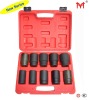 10 PC 3/4" Metric Deep Impact Socket Set, 6PT