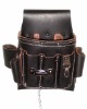 10 Pocket Split Oil Tanned Leather Electricians Tool Pouch Bag