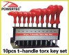 10pcs t-handle torx key set