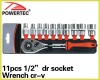 11pcs 1/2"dr Socket Wrench cr-v