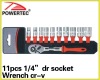 11pcs 1/4"dr Socket Wrench cr-v