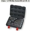 12pcs 1/2" Dr. Hex socket bit set