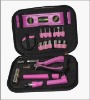 17pcs home owner's tool set,canvas bag tool kit ladies tool kit pink tool set