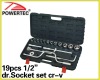 19pcs 1/2"dr Socket set cr-v