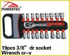 19pcs 3/8"dr Socket Wrench cr-v