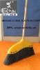 #2008Plastic Broom with varnisehd wood handle