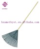 22T Plastic Head With Wooden Handle Leaf Rake