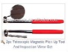 2PC TELESCOPIC MAGNETIC PICK UP TOOL AND INSPECTION MIRROR SET,Both have convenient type pocket clip