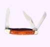 3.3'' Mini 3 blade wood handle knife