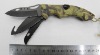 3 blades multi folding outdoor knife with plastic handle in camo coating