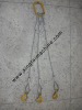 3 leg lifting steel rope sling, galvanized wire rope sling
