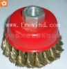 3" twisted knot wire bowl brush with nut