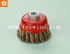 3"twisted knot wire cup brush with nut