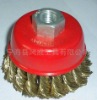 3"twisted knot wire cup brush with nut