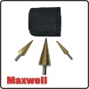 3pc HSS Titanium Step Drill Bit