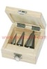 3pcs HSS Tube & Sheet Metal Drill Bit Set in Wood Case