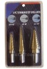 3pcs Titanium Coated HSS Step Drill Set