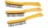 3pcs steel wire brush with plastic handle