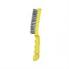 4*16 rows stainless steel wire brush with yellow plastic handle