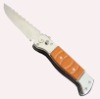 4.5''Leather handle folding knife with LED flashlight