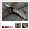 4.5" ceramic folding knife (mirror polished blade with Aluminum/Stone inlay handle)