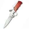 4.7''Wood handle pocket knife with LED flashlight