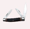 4'' Wood handle 3 blade knife