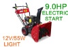 4 cycle 55w lamp electric snow blower 9.0hp