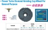 4'' dia95mm Flower turbo diamond grinding cup wheel for general purpose(GEBB)