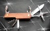 420steel multi pocket folding wood handle knife PE350