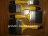 4pcs black natural bristle paint brush set with yellow plastic handle
