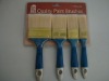4pcs paint brush set with polyster synthetic fiber and blue plastic handle