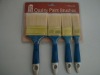 4pcs paint brush set with polyster synthetic fiber and blue plastic handle