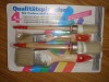 4pcs paint brush set wooden handle with red end