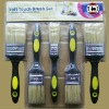 5pcs pure white bristle plastic handle paint brush set