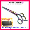 6.0" ThreeDarts rainbow color hair dressing scissors / shears