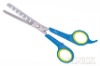 6.5" Blue Plastic Grip Satin Finish Blade Thinning Scissors