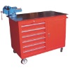 6 drawers tool cabinet with vise for motorcycle repair