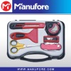 6pcs multi-function tool set : knife,scrpaer,scissors and measuring tape