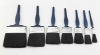 7 pcs black bristle Durable polypropylene handle paint brush set