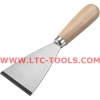 7106 Carbon Steel Stiff Putty Knife with wood handle
