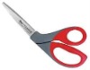8" Kitchen Scissors, Bent, Sharp, Grey/Red
