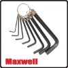 8pc Hex Key Wrench Set On Ring
