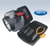 9 PCS handle Tool Kit with Flashlight