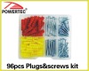 96pcs Plugs&screws kit