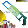 ADJUSTABLE HACKSAW FRAME WITH FLAT STEEL TUBE AND PLASTIC DIPPED HANDLE