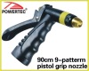 Adjustable brass tip pistol grip nozzle