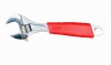 Adjustable wrench with rubber handle